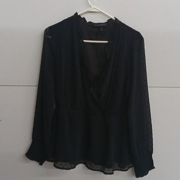 EUC Lane Bryant Black Swiss Dot Top Size 14 - Picture 1 of 9